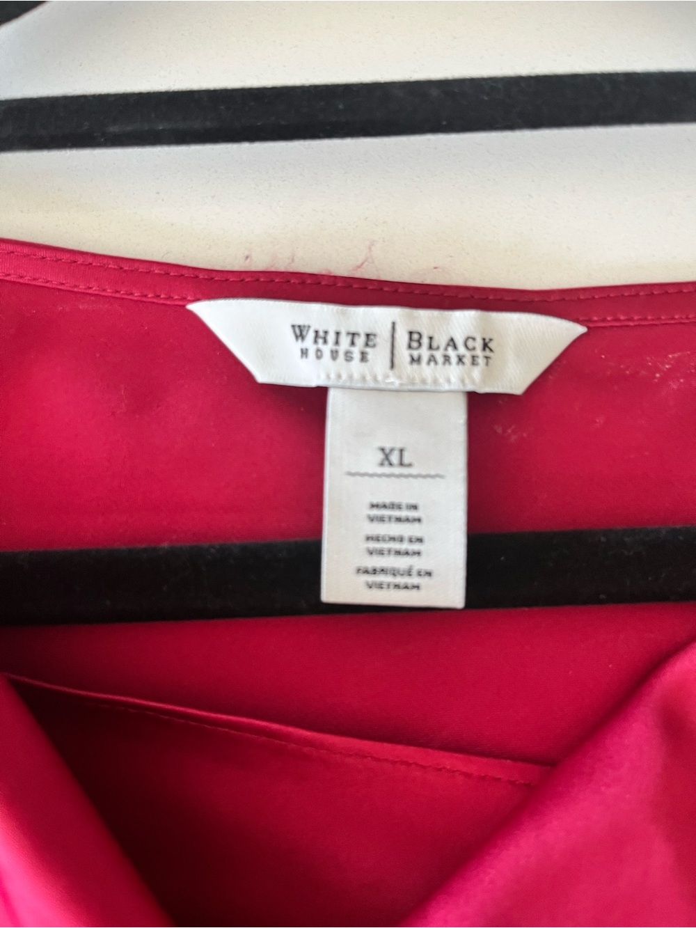 White House Black Market Red/Burgundy Cowl Neck Blouse - XL